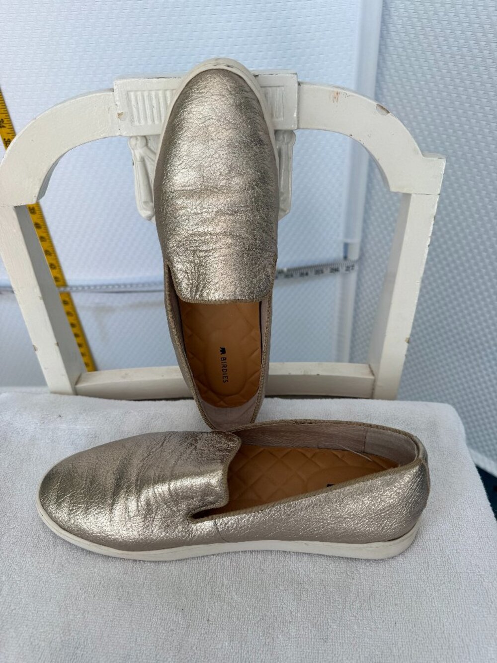 BIRDIES SLIP ON GOLD LEATHER SHOES SIZE 9.5